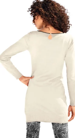 Pullover|heine Longpullover mit Cut-Outs hinten ecru