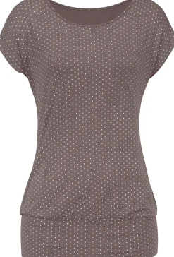 Shirts|LASCANA Longshirt taupe-gepunktet