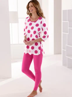 Homewear|feel good Longshirt ecru-fuchsia