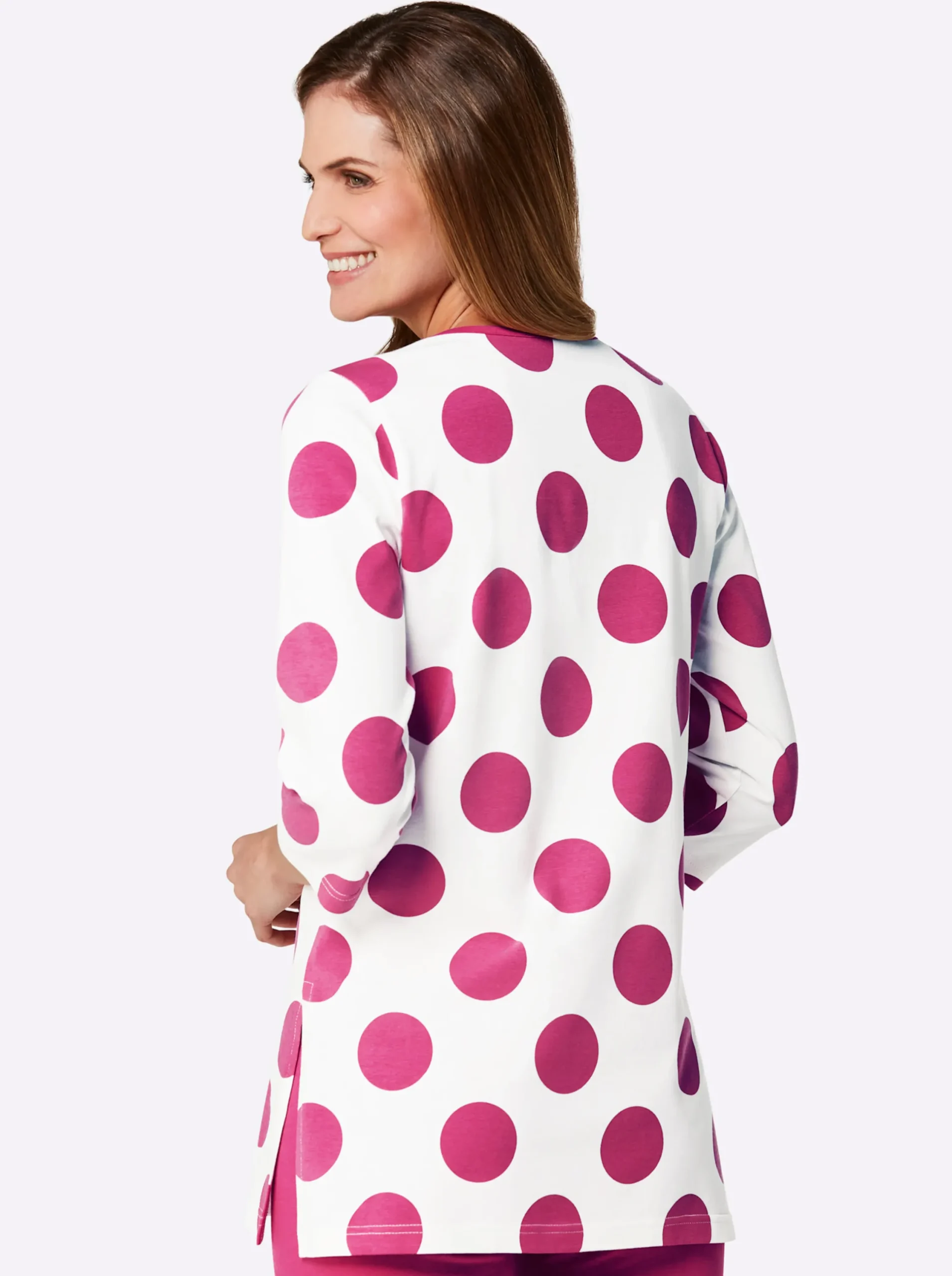 Homewear|feel good Longshirt ecru-fuchsia