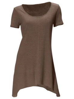 Strandmode|Basics|heine Longshirt aus Bourette-Seide braun