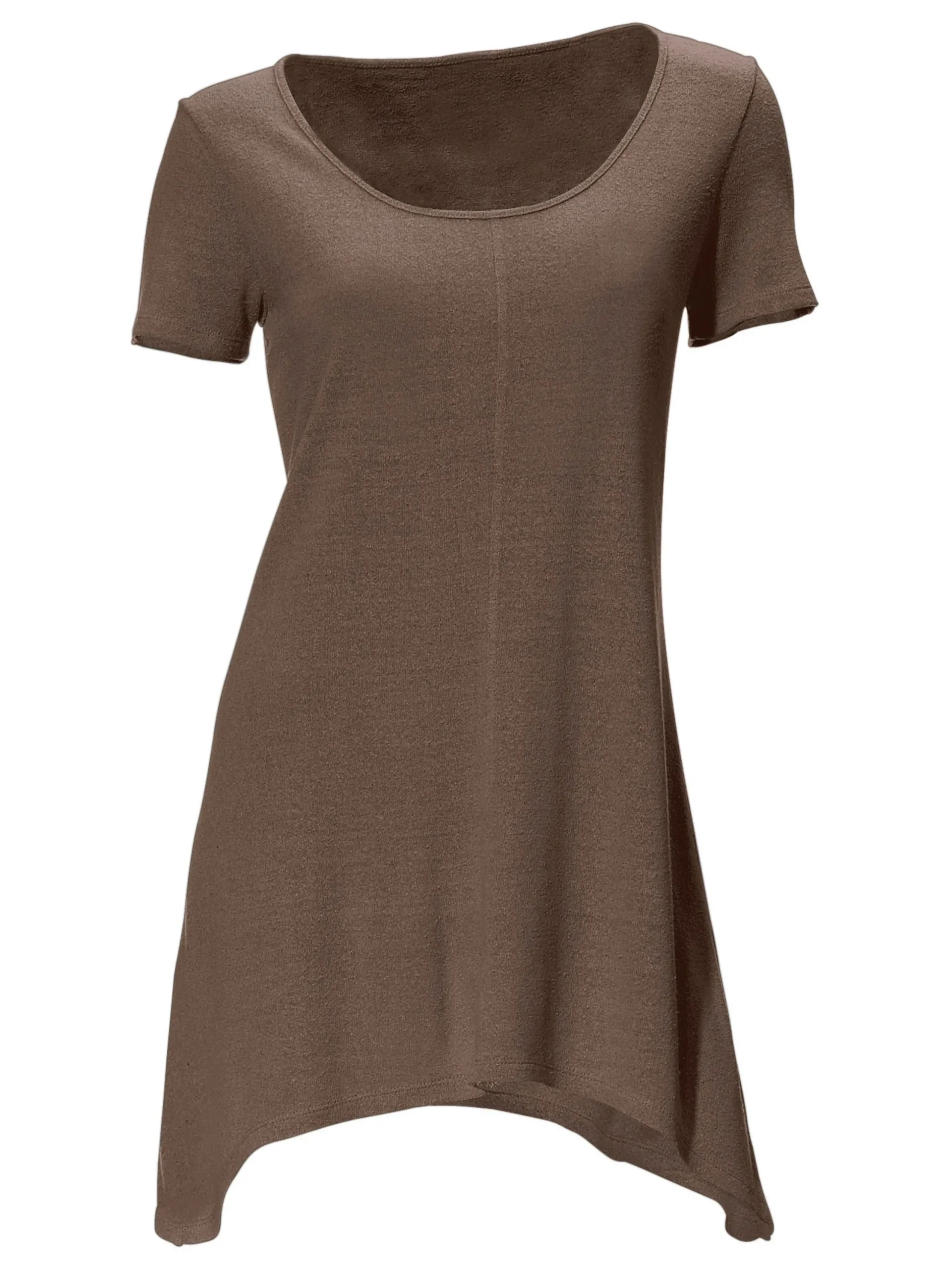 Strandmode|Basics|heine Longshirt aus Bourette-Seide braun