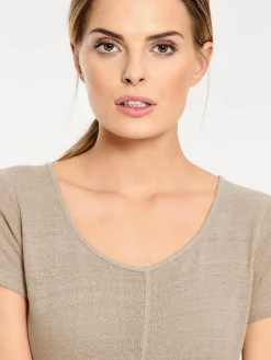 Basics|heine Longshirt aus Bourette-Seide walnuss