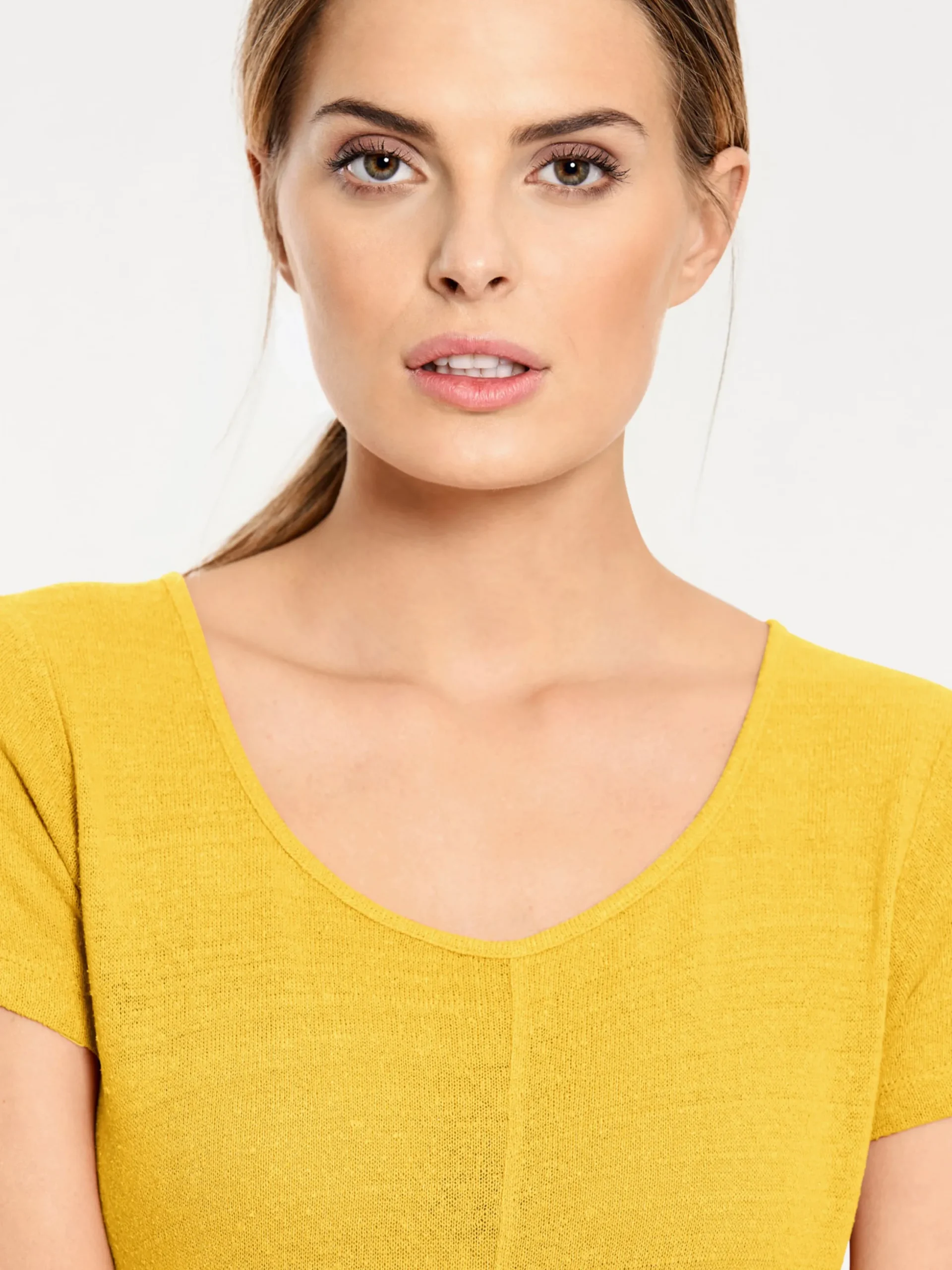 Basics|Shirts|heine Longshirt aus Bourette-Seide gelb