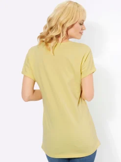 Shirts| Longshirt in Pikee-Qualität zitrone