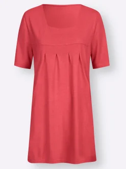 Shirts| Longshirt mit Karree-Ausschnitt hummer