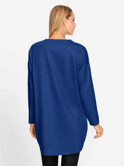 Shirts|heine Longshirt mit Prägung royalblau
