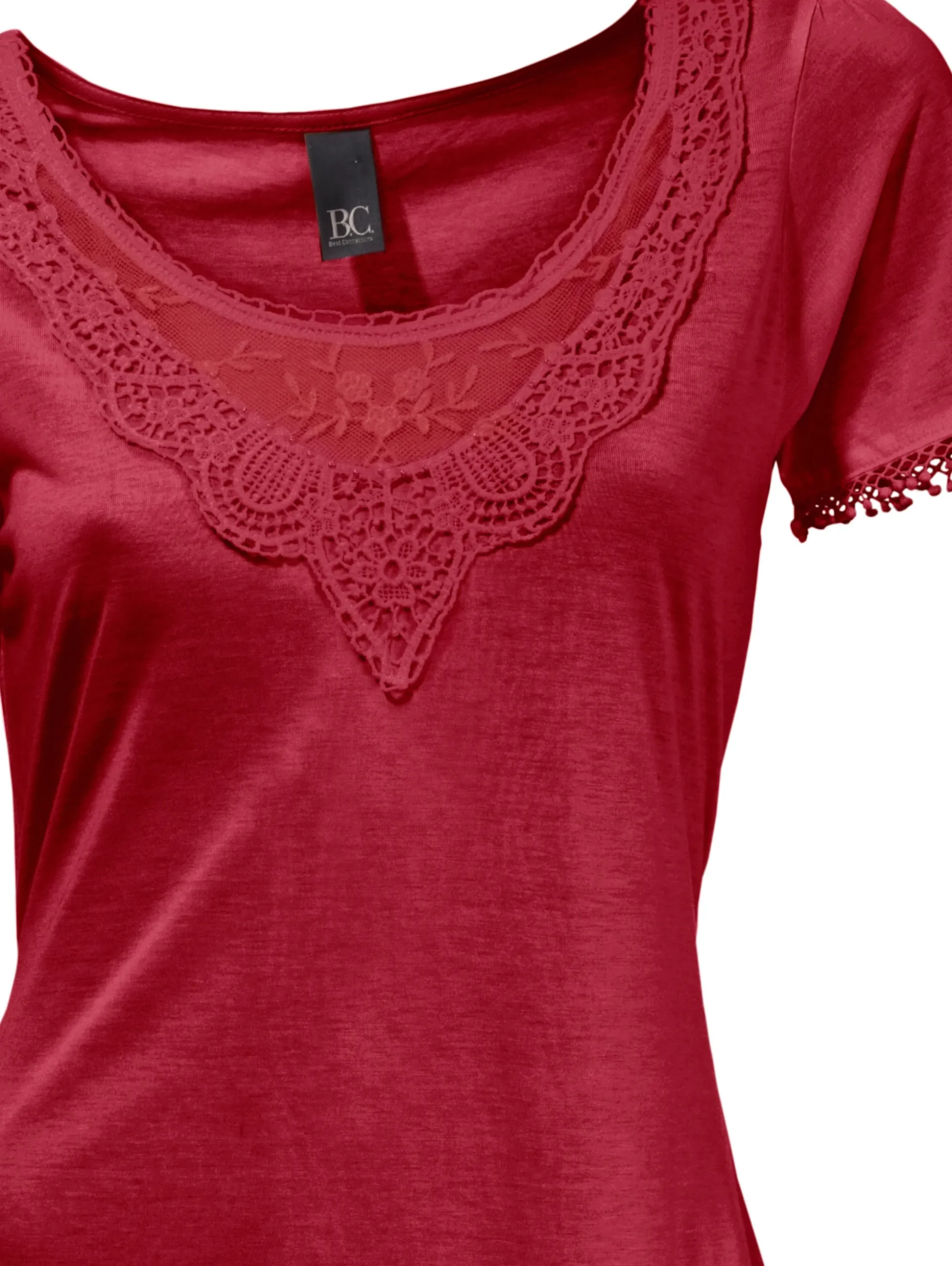 Shirts|heine Longshirt mit Zipfelsaum karminrot