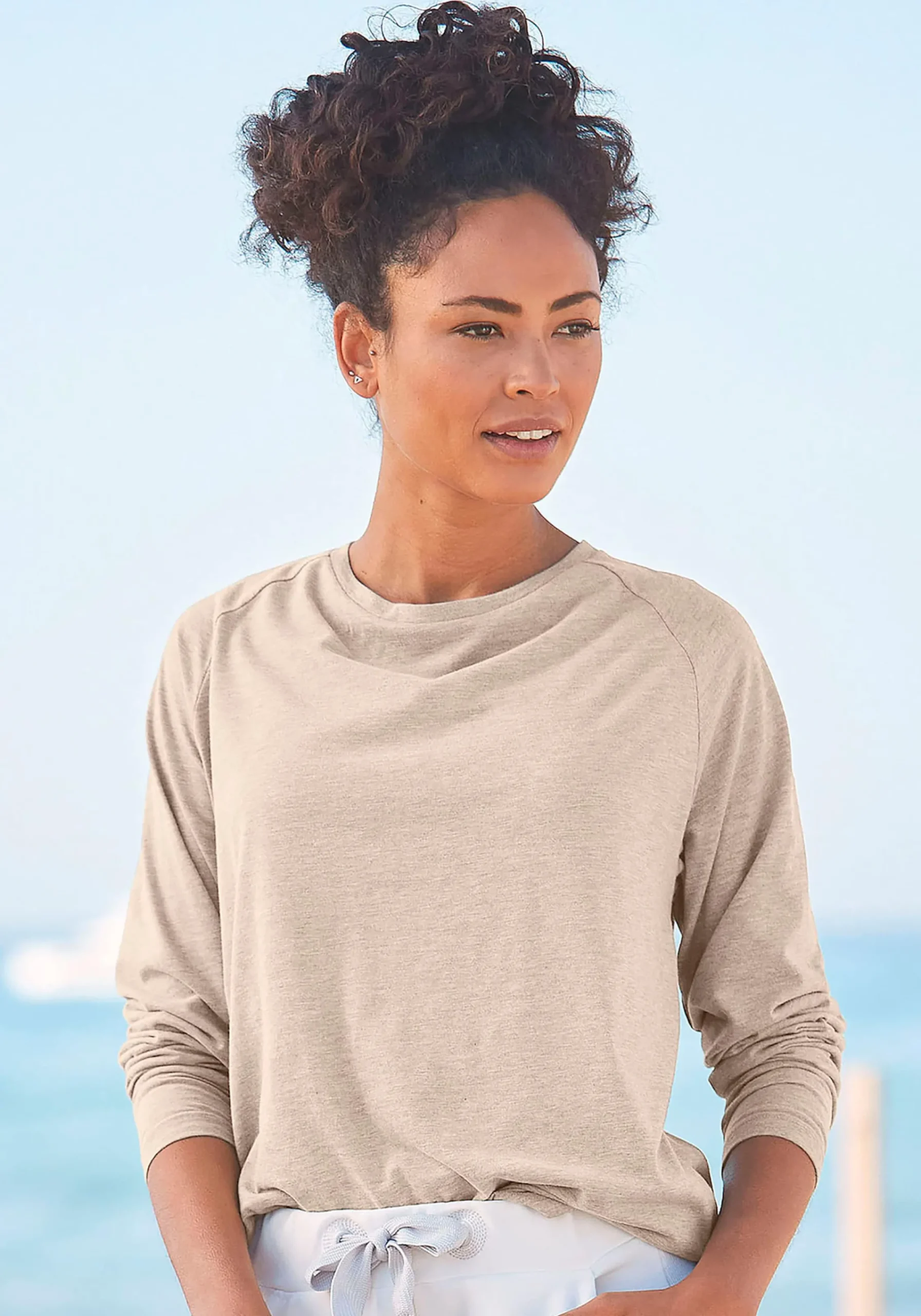 Strandmode|Elbsand Longsleeve crememeliert