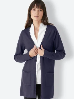 Basics|Strickjacken|CREATION L PREMIUM Longstrickjacke marine