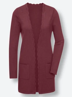 Strickjacken|CREATION L PREMIUM Longstrickjacke bordeaux