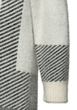 Strickjacken|LASCANA Longstrickjacke creme-schwarz