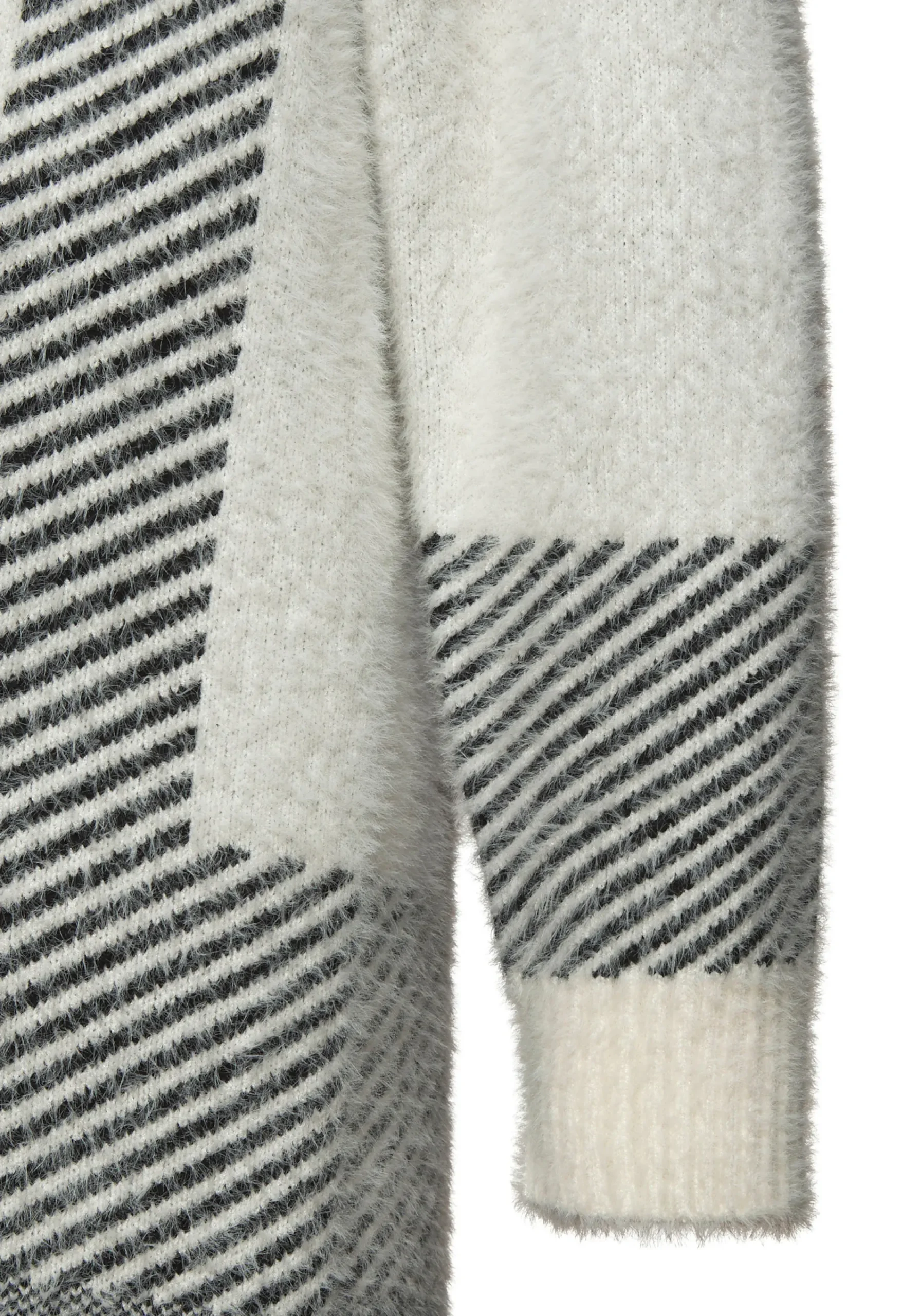 Strickjacken|LASCANA Longstrickjacke creme-schwarz