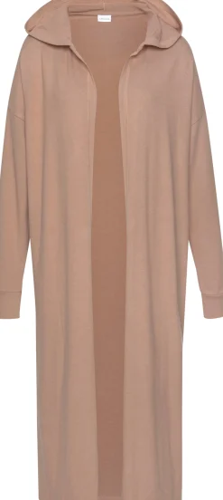 Strickjacken|LASCANA Longstrickjacke taupe