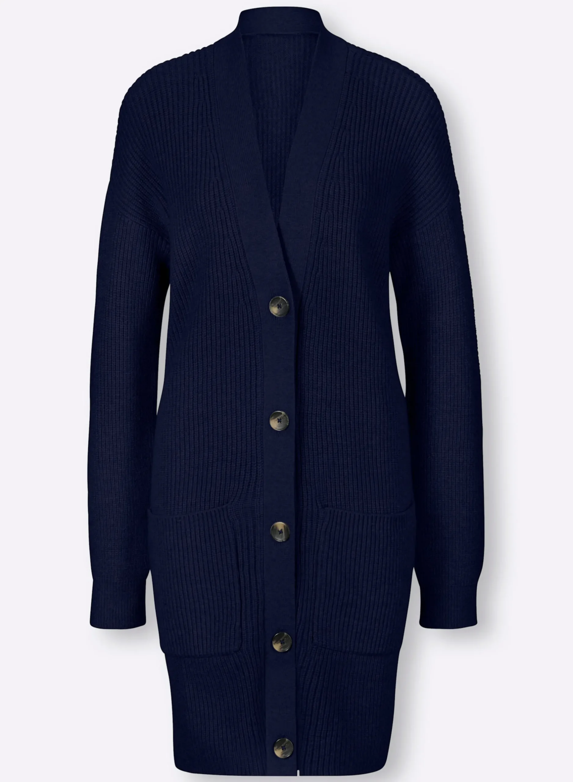 Strickjacken|heine Longstrickjacke mit 2 Taschen marine