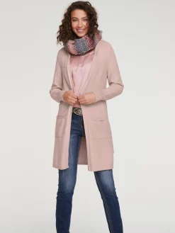 Basics|Strickjacken|heine Longstrickjacke mit Kapuze rosé