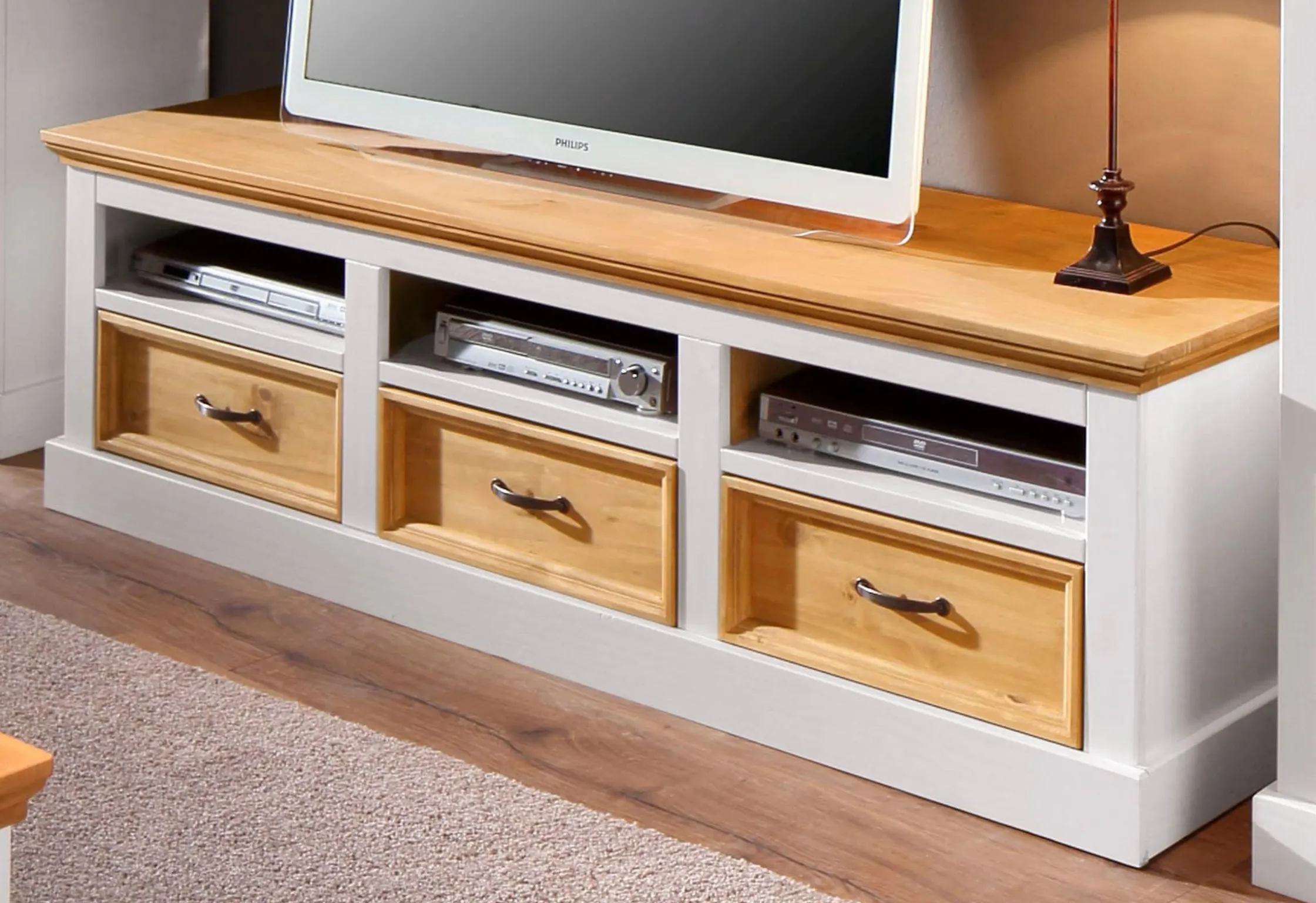 Side- & Highboards|Home affaire Lowboard weiß/natur
