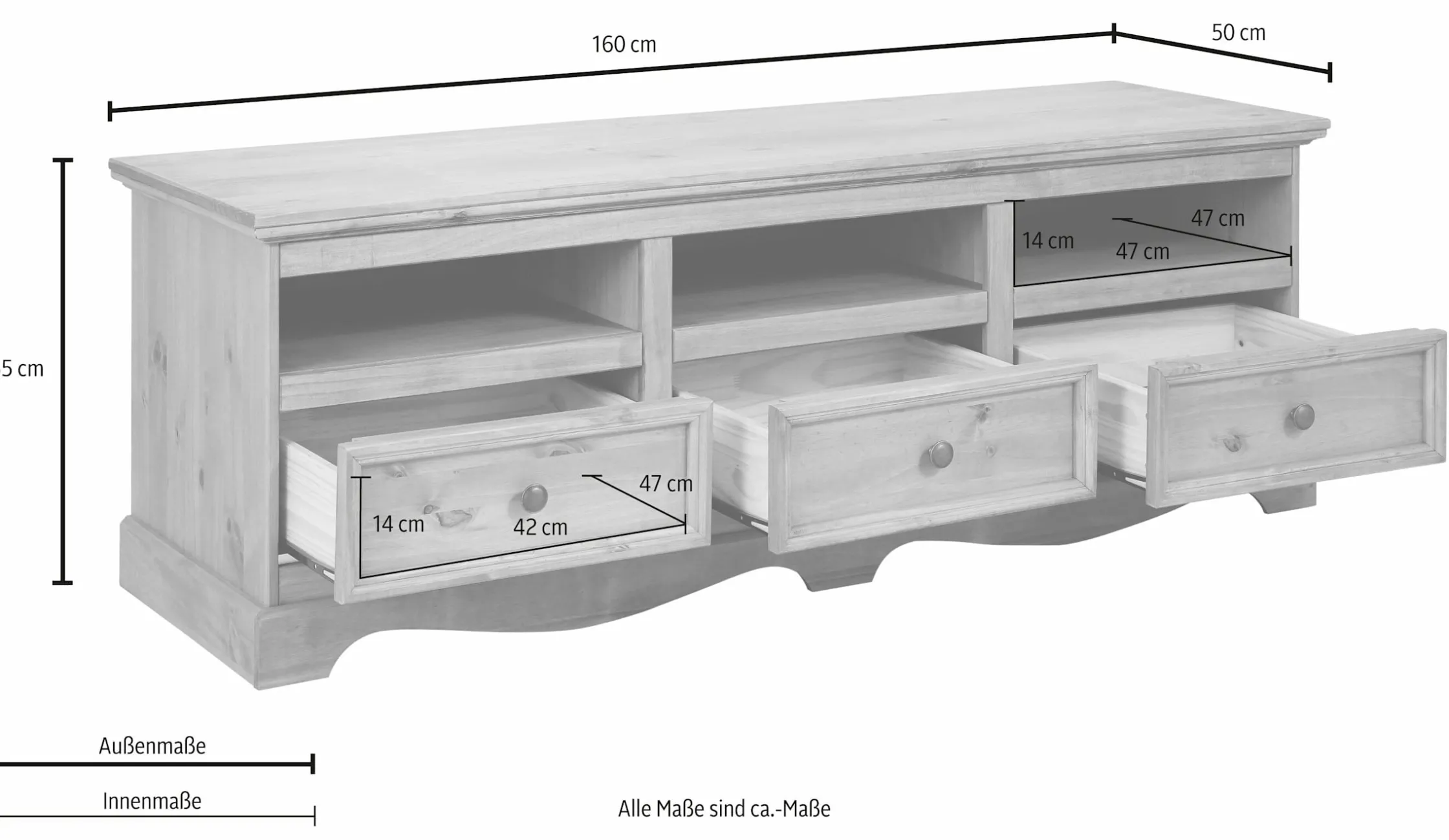 Side- & Highboards|Home affaire Lowboard weiß