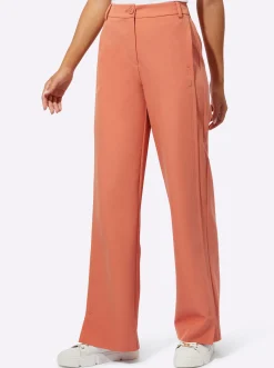 Hosen| Marlene-Hose mit Schlitz am Saum papaya