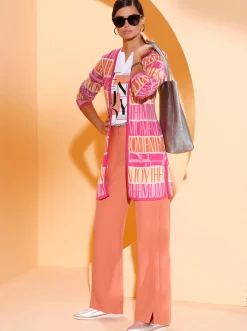 Hosen| Marlene-Hose mit Schlitz am Saum papaya