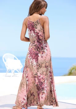 Strandkleider|Kleider|LASCANA Maxikleid taupe-beerebedruckt