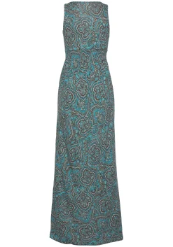 Kleider|LASCANA Maxikleid türkis-bedruckt