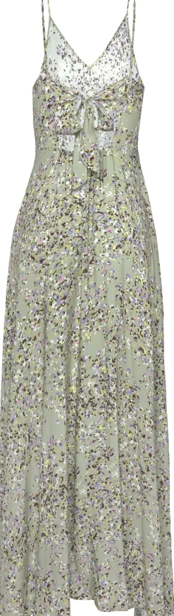 Kleider|LASCANA Maxikleid grün-lila-bedruckt