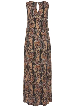 Strandkleider|Kleider|LASCANA Maxikleid schwarz-curry-bedruckt
