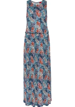 Strandkleider|Kleider|s.Oliver Maxikleid blau-korallebedruckt