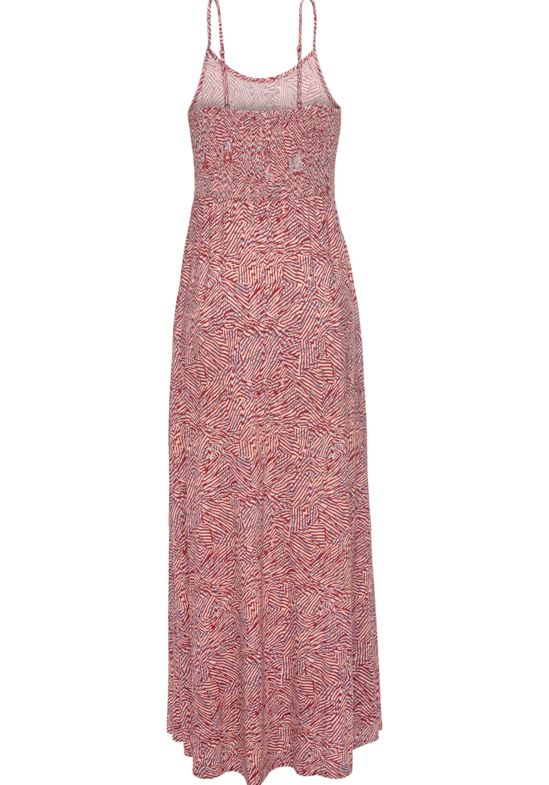 Strandkleider|Kleider|Vivance Maxikleid rot-apricot-blaubedruckt