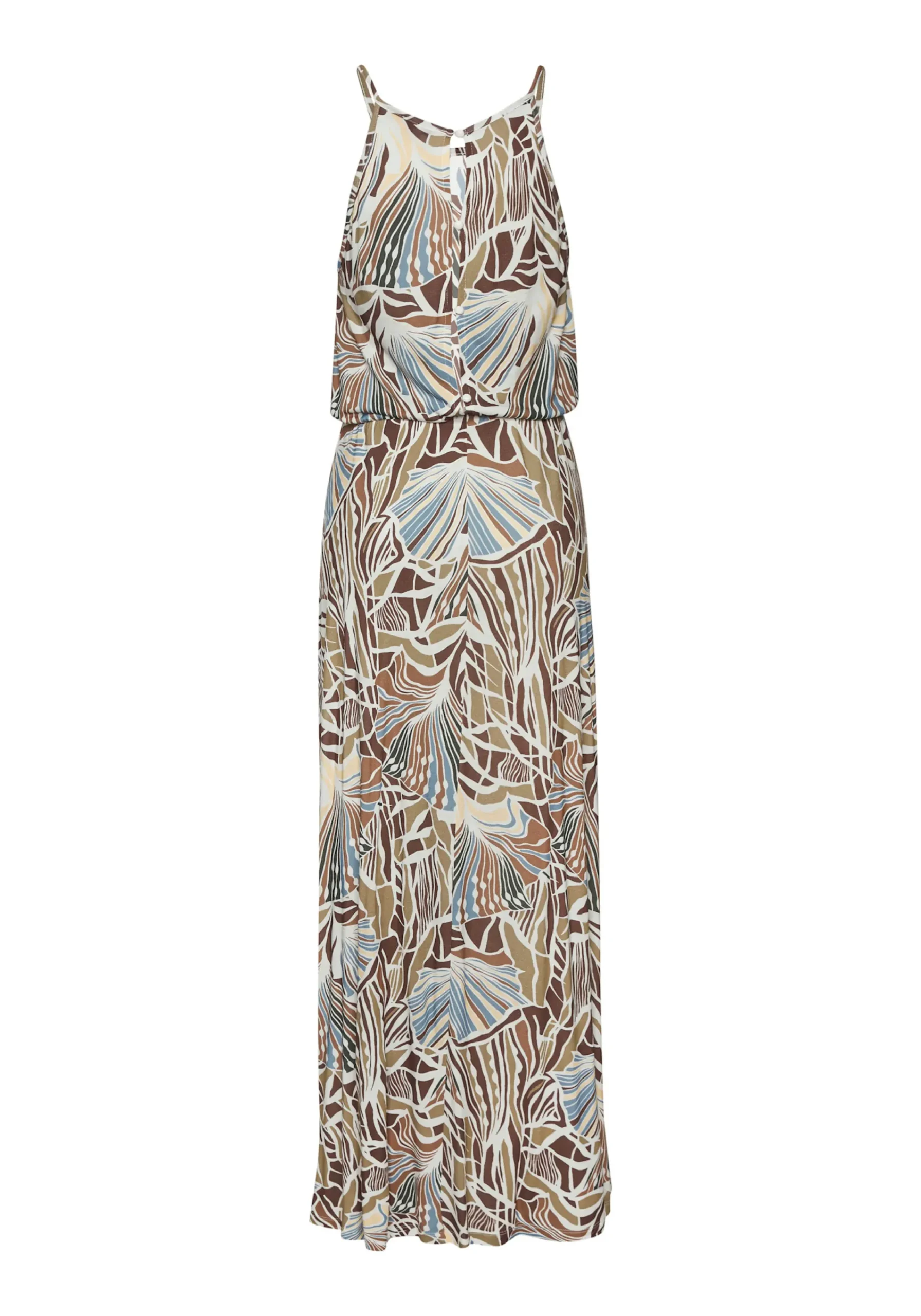 Strandkleider|LASCANA Maxikleid creme-khaki-hellblau-braunbedruckt