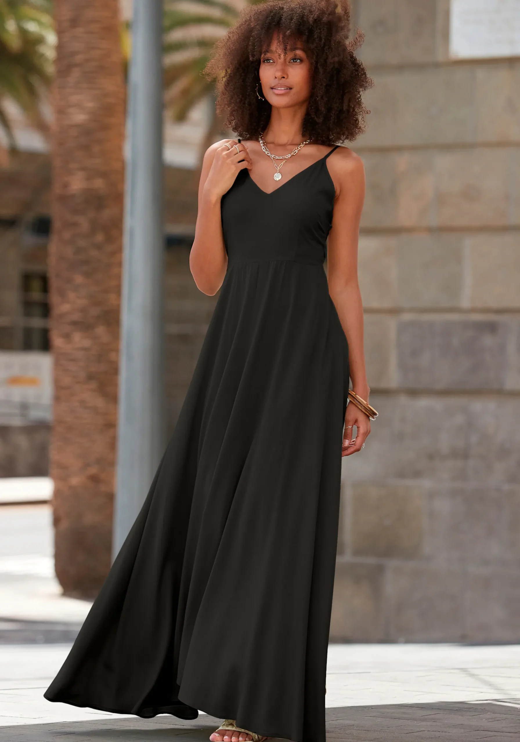 Kleider|LASCANA Maxikleid schwarz