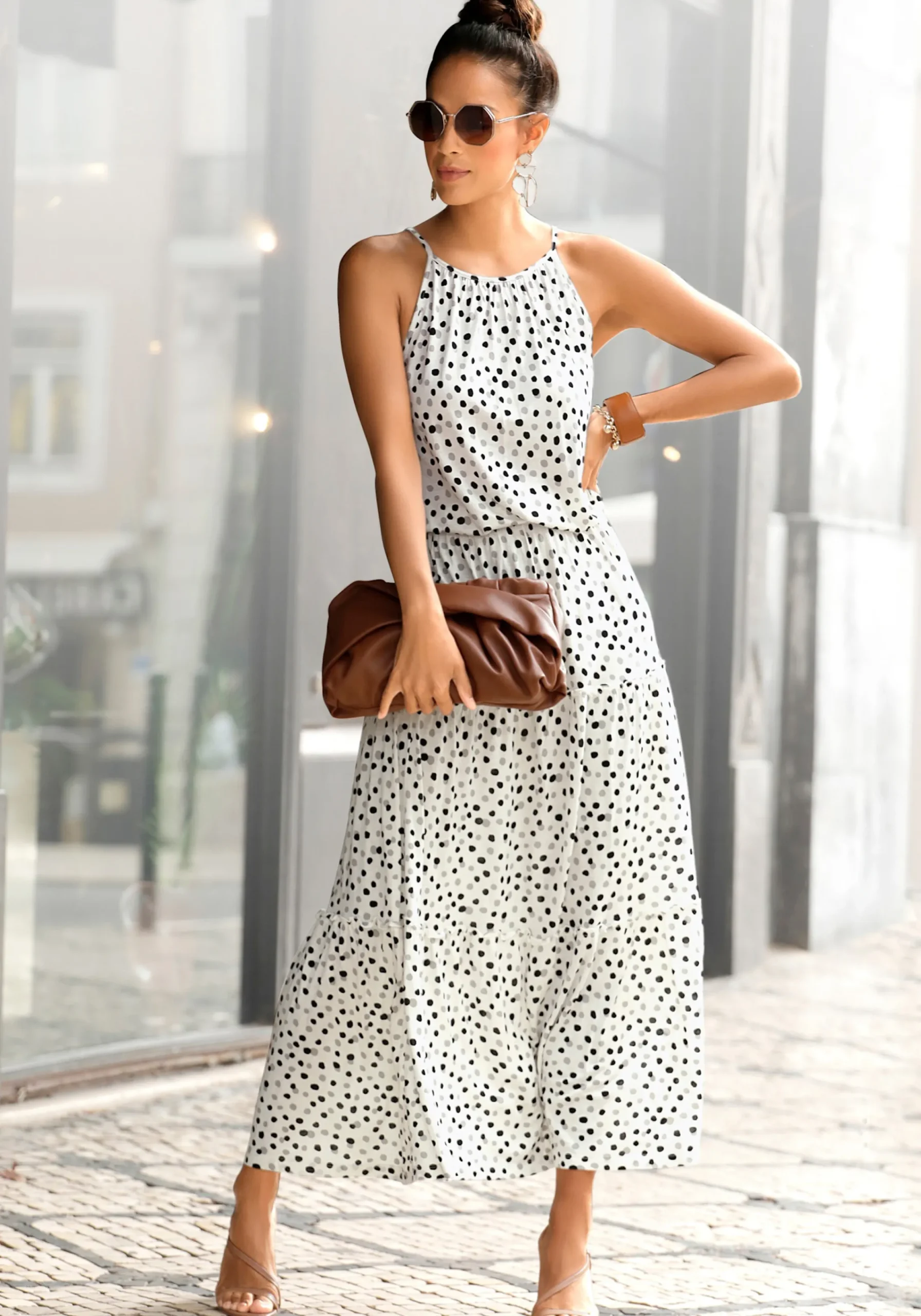 Kleider|Buffalo Maxikleid weiß-bedruckt