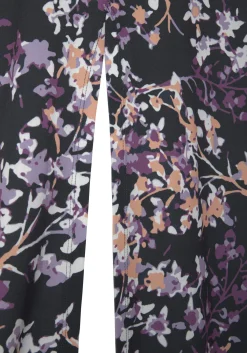Kleider|Vivance Maxikleid schwarz-lilabedruckt