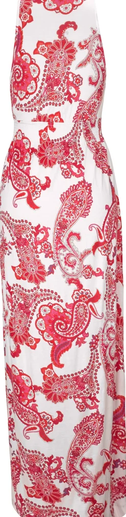 Strandkleider|Kleider|LASCANA Maxikleid rot-weiß-bedruckt