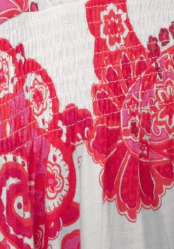 Strandkleider|Kleider|LASCANA Maxikleid rot-weiß-bedruckt