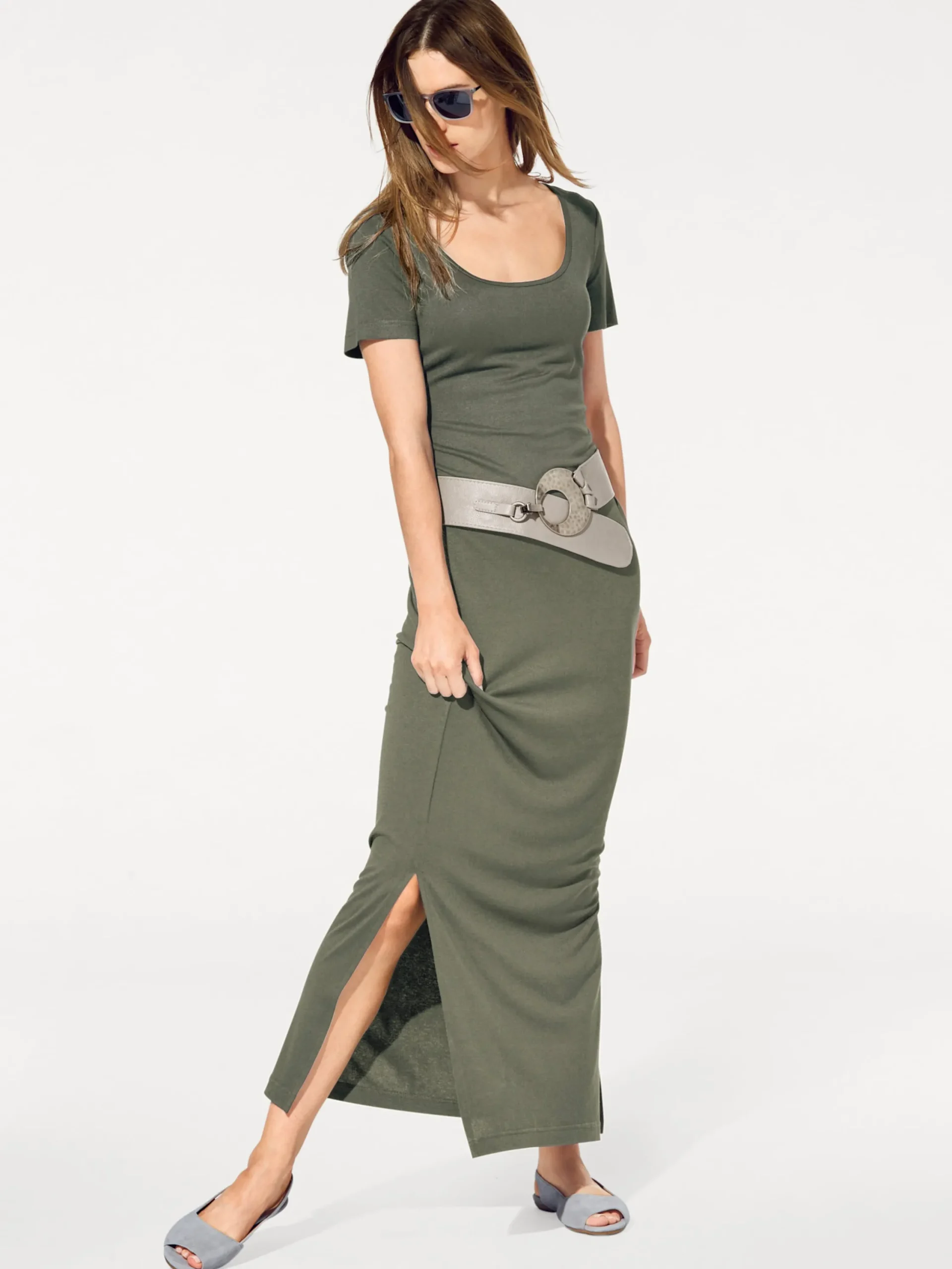Basics|Kleider|heine Maxikleid schilfgrün