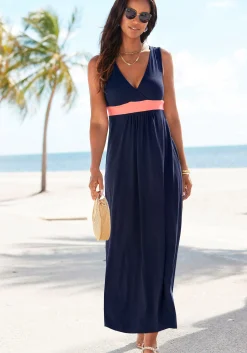 Strandkleider|LASCANA Maxikleid marine-koralle