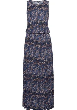 Strandkleider|Kleider|Vivance Maxikleid blau-rosébedruckt