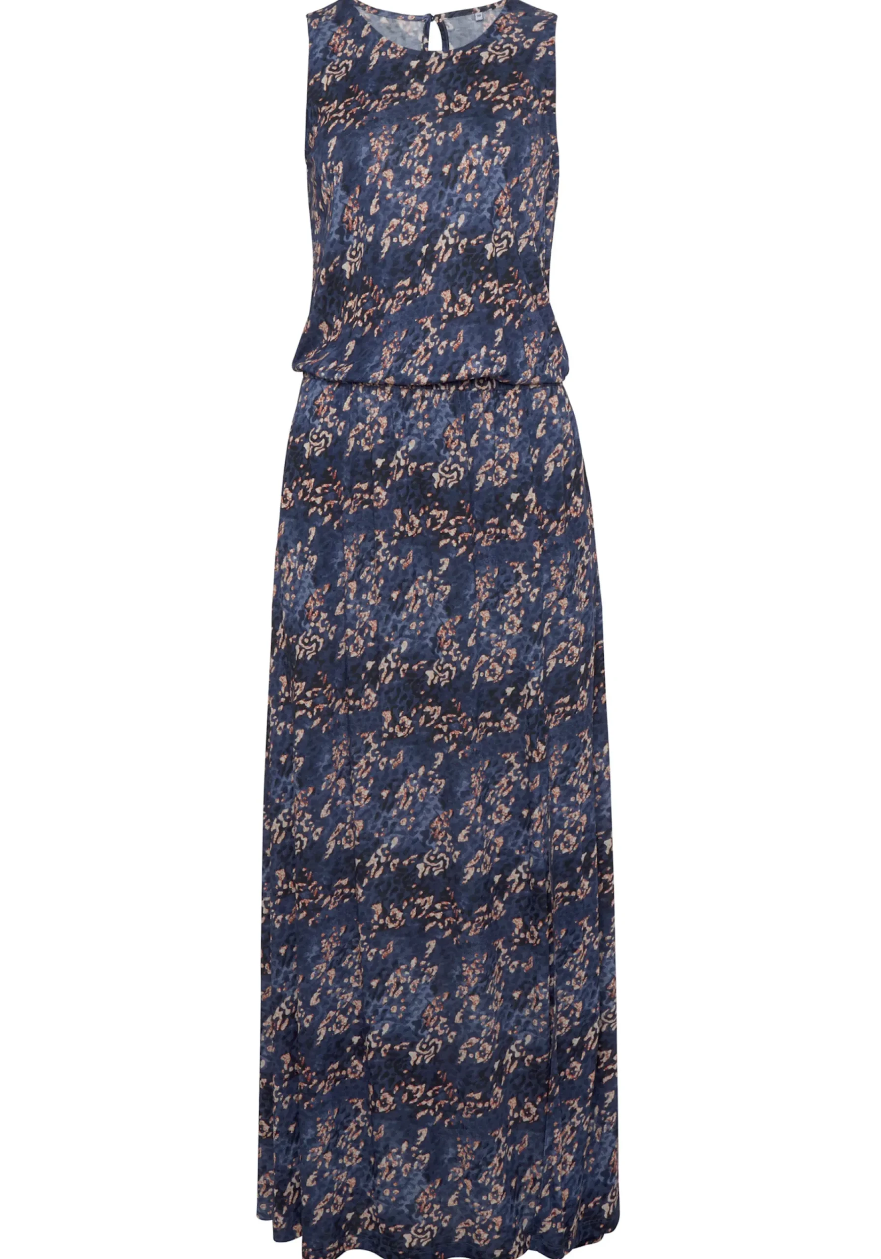 Strandkleider|Kleider|Vivance Maxikleid blau-rosébedruckt