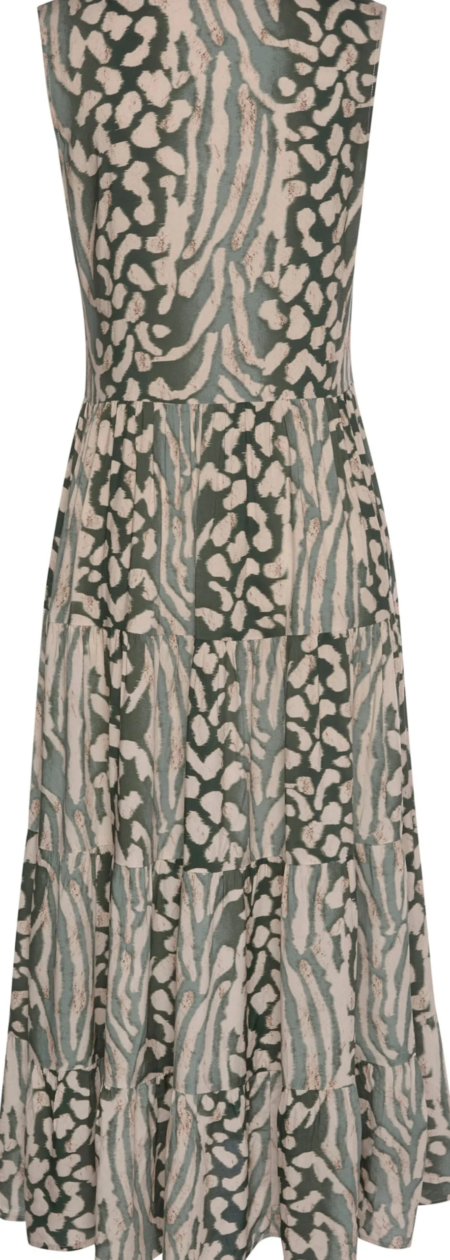 Kleider|LASCANA Maxikleid grün-taupe-bedruckt