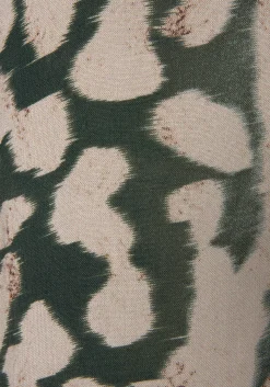 Kleider|LASCANA Maxikleid grün-taupe-bedruckt