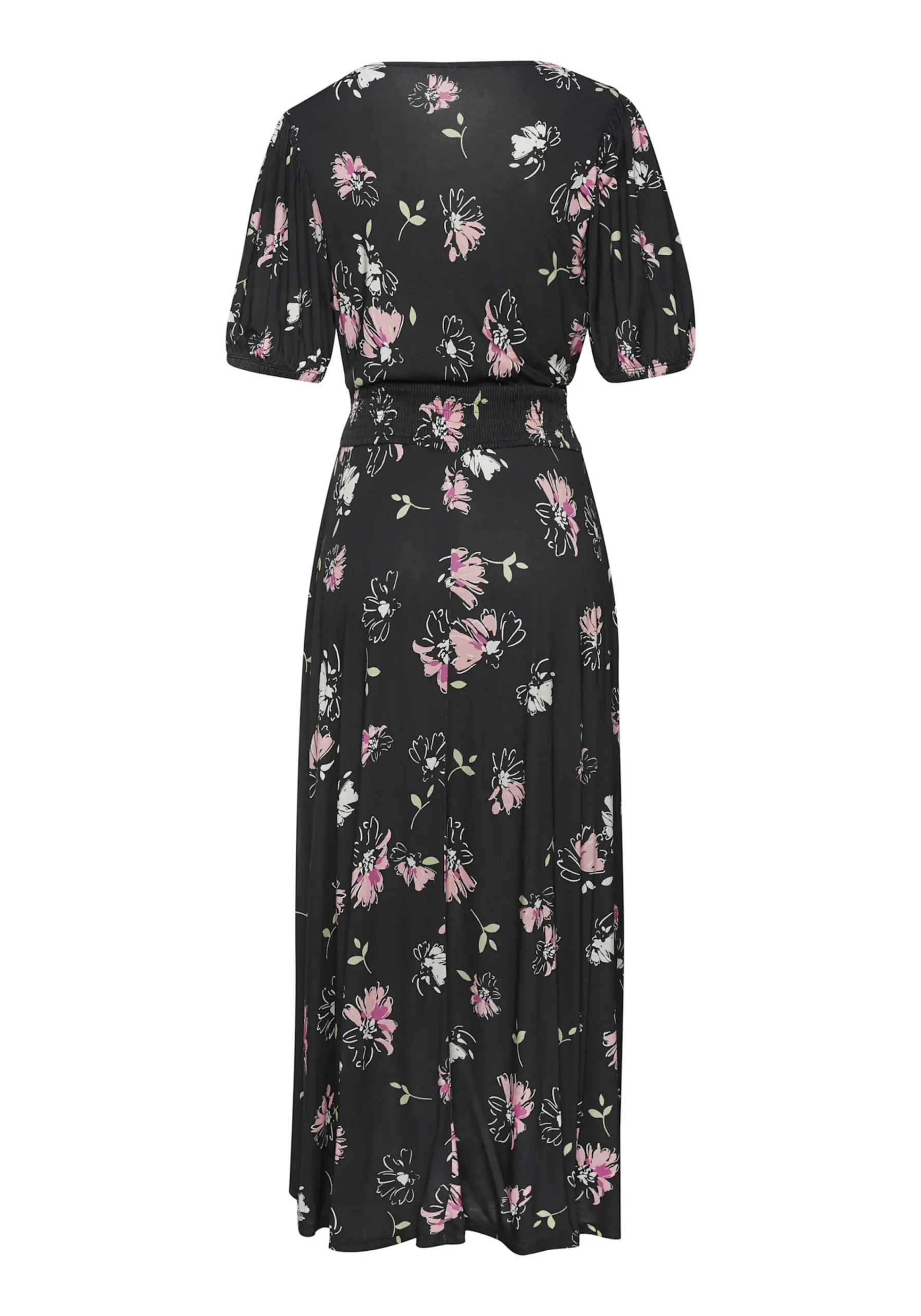Strandkleider|Vivance Maxikleid schwarz-mauvebedruckt