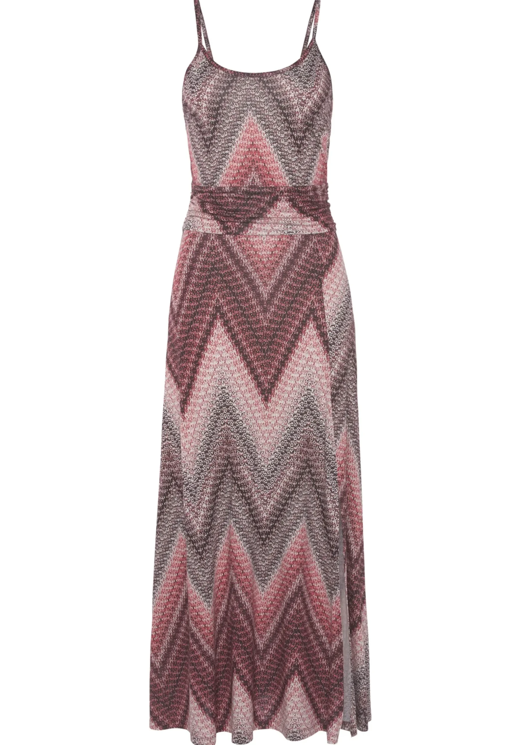 Strandkleider|Kleider|LASCANA Midikleid sand-bordeaux