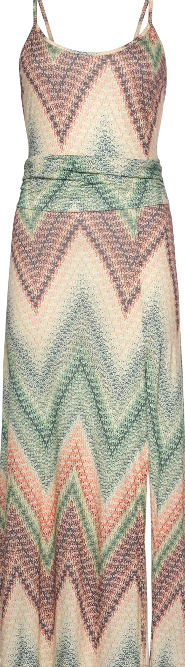 Strandkleider|LASCANA Midikleid grün-rostorange-aubergine-bedruckt