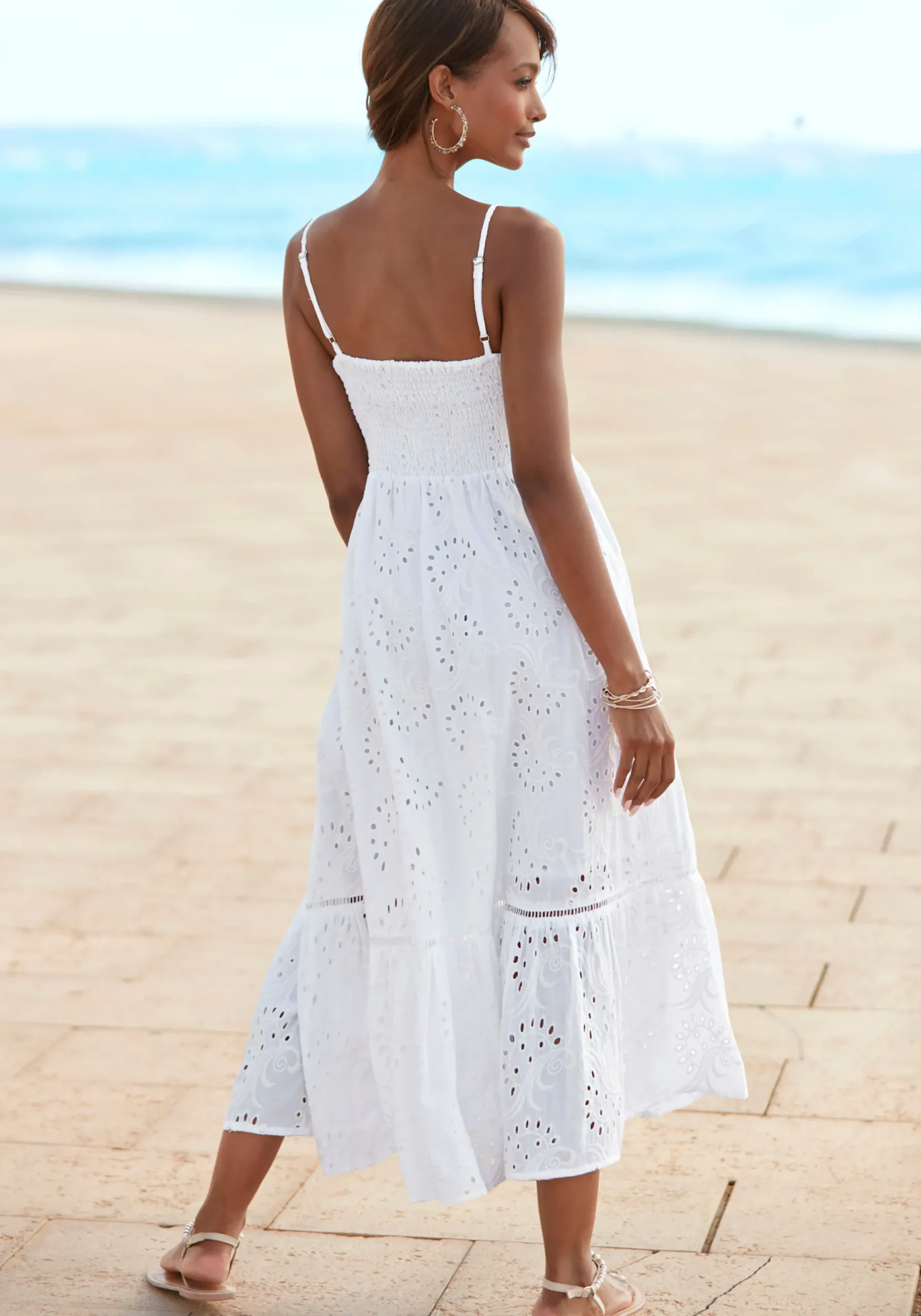 Kleider|Buffalo Midikleid weiß