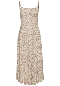Strandkleider|Kleider|LASCANA Midikleid creme-taupebedruckt