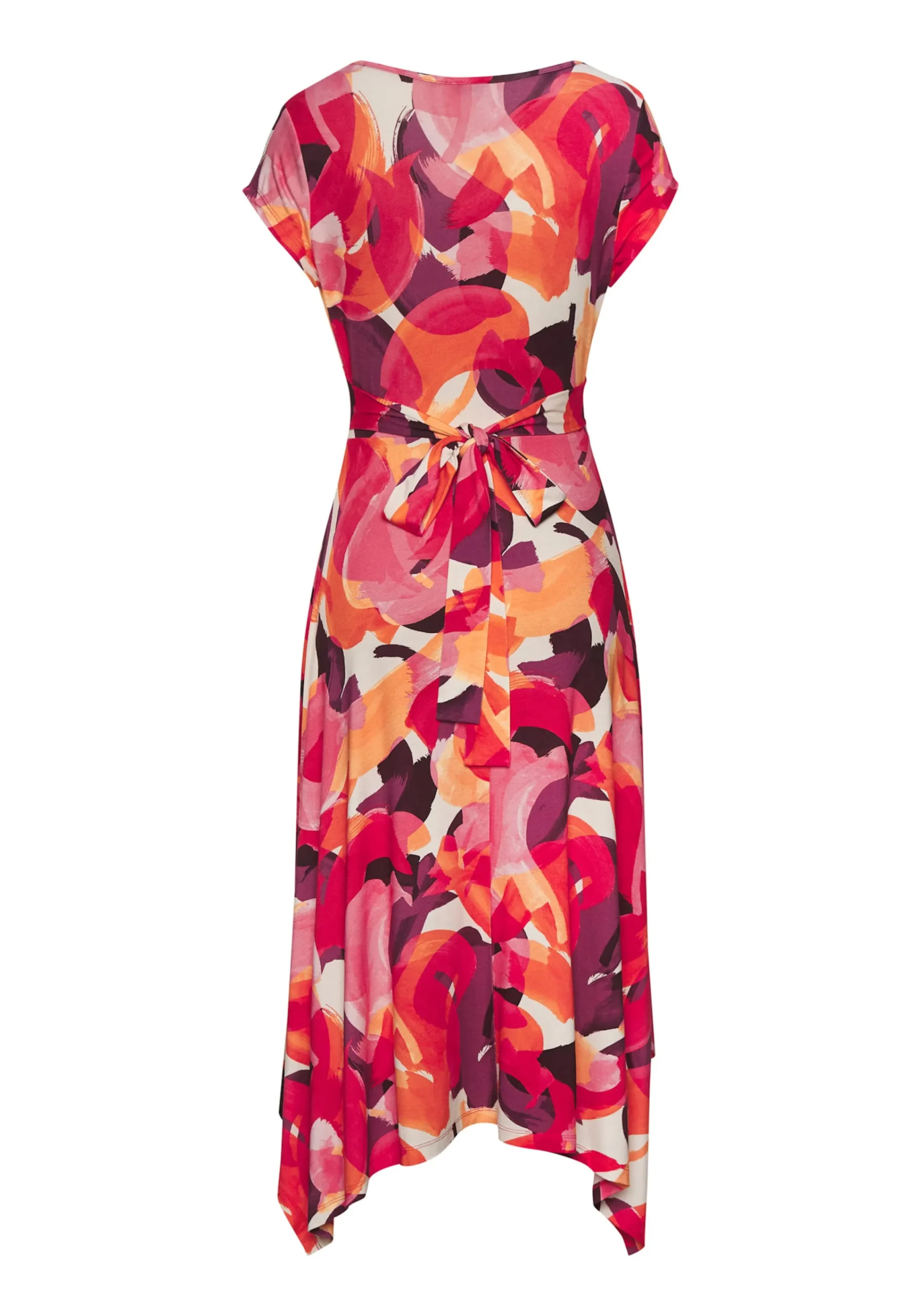 Strandkleider|Vivance Midikleid rot-lila-pinkbedruckt