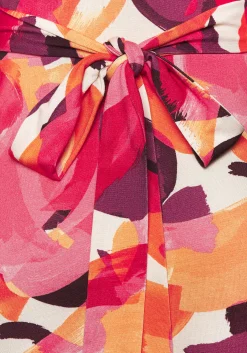 Strandkleider|Vivance Midikleid rot-lila-pinkbedruckt