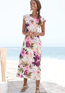Strandkleider|Beachtime Midikleid weißbedruckt